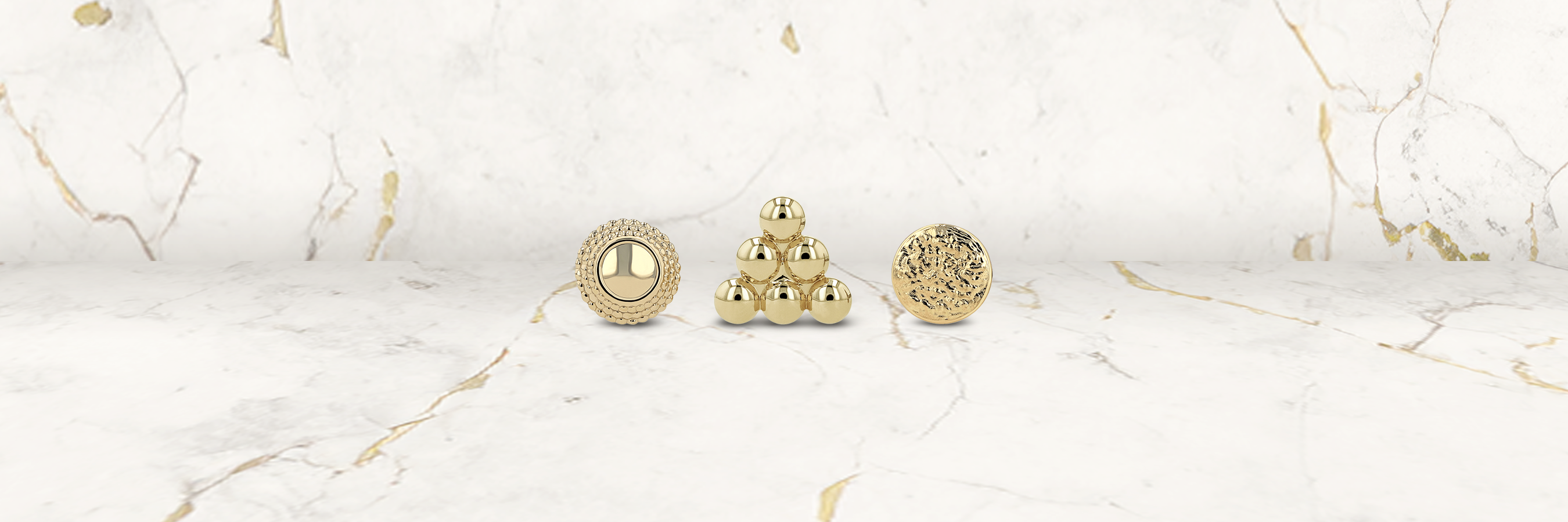 ANATOL イエローゴールド トリオエンド＋ステンレス シャフト 18K Solid Gold – Anatometal