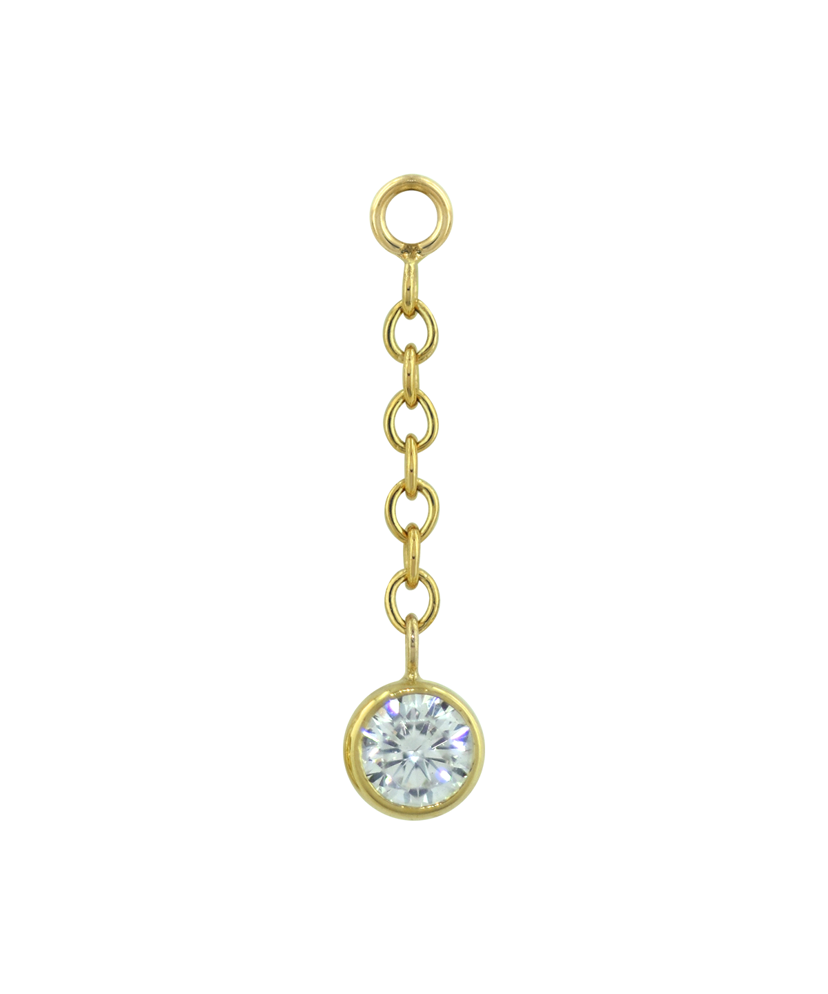 Bezel Faceted Drop Charm