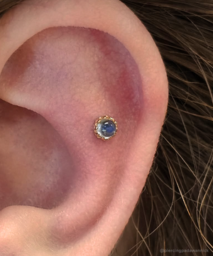 Kind End with Rainbow Moonstone Cabochon