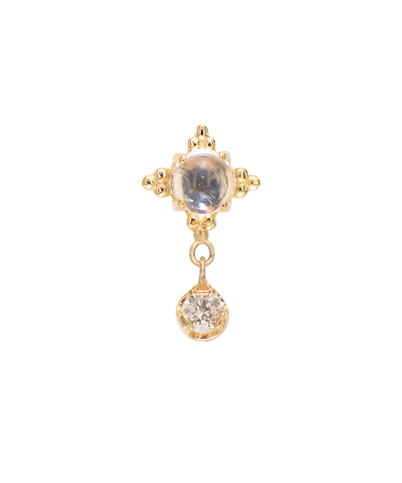 18K Yellow Gold Zia + Prong Faceted Dangle
