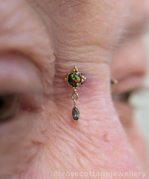 Bridge Piercing with Zia Marquise Dangle