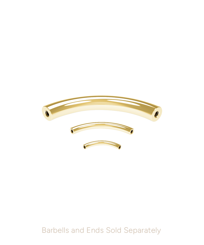 Curved Barbell Shaft - Gold