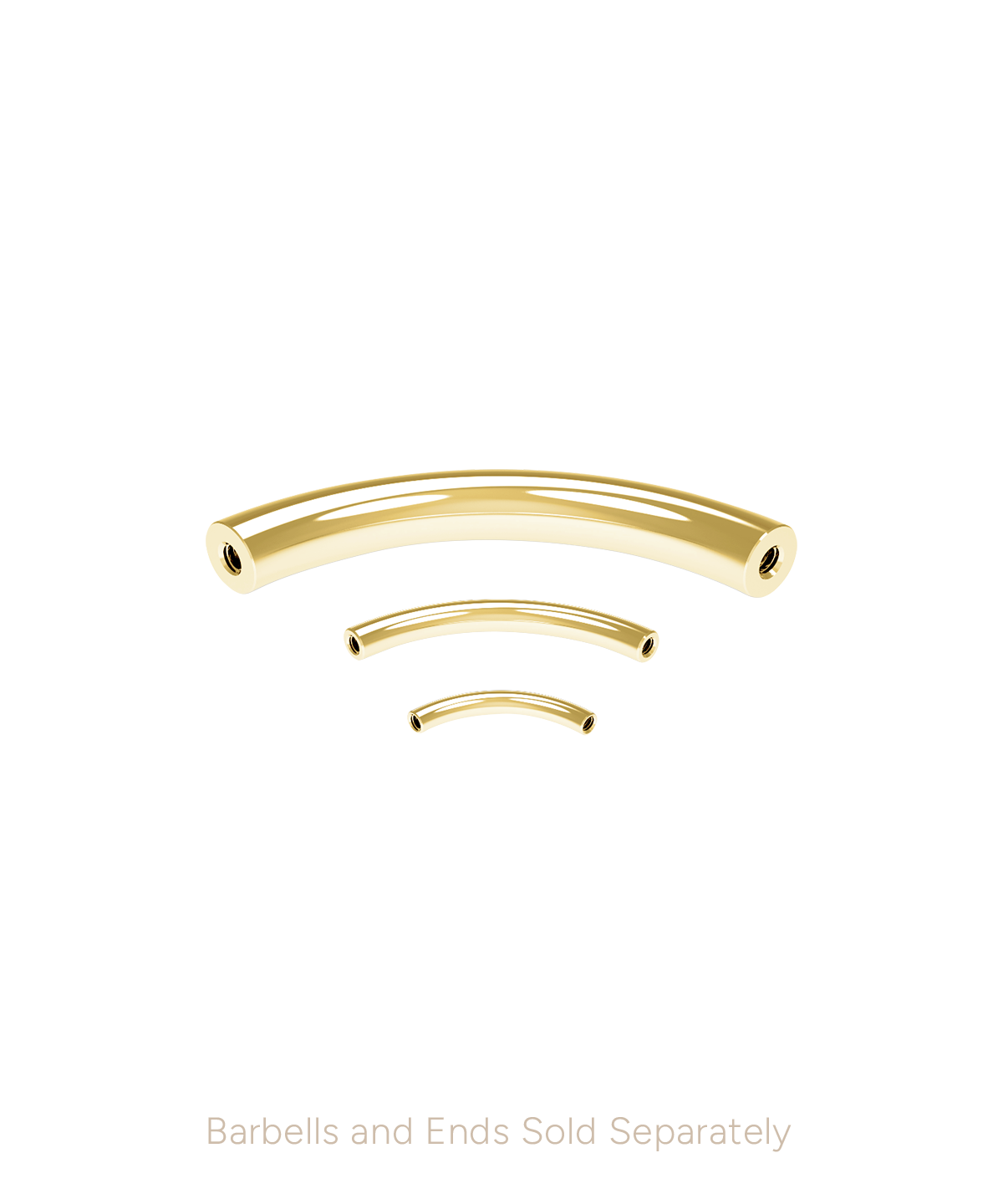 Curved Barbell Shaft - Gold