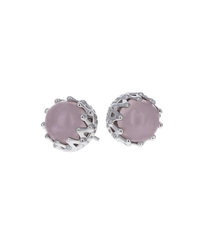 King End-Cabochon - 18K White Gold