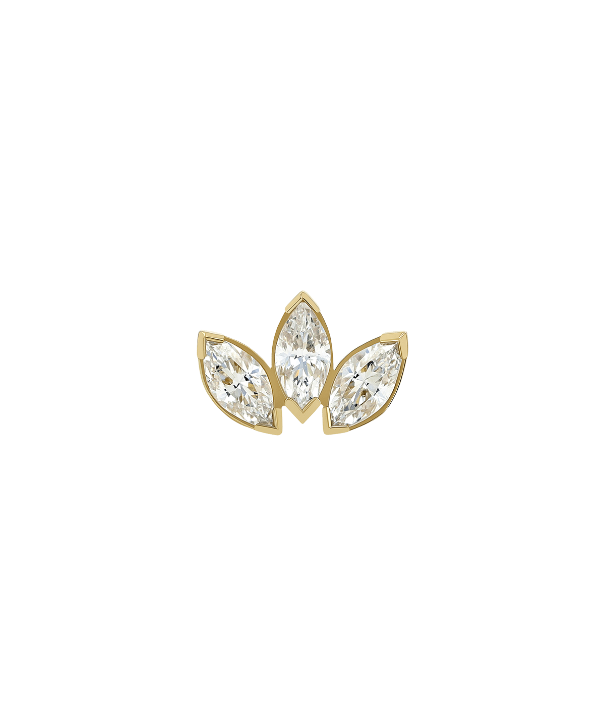 Marquise Fan With 3 Stones - Mini