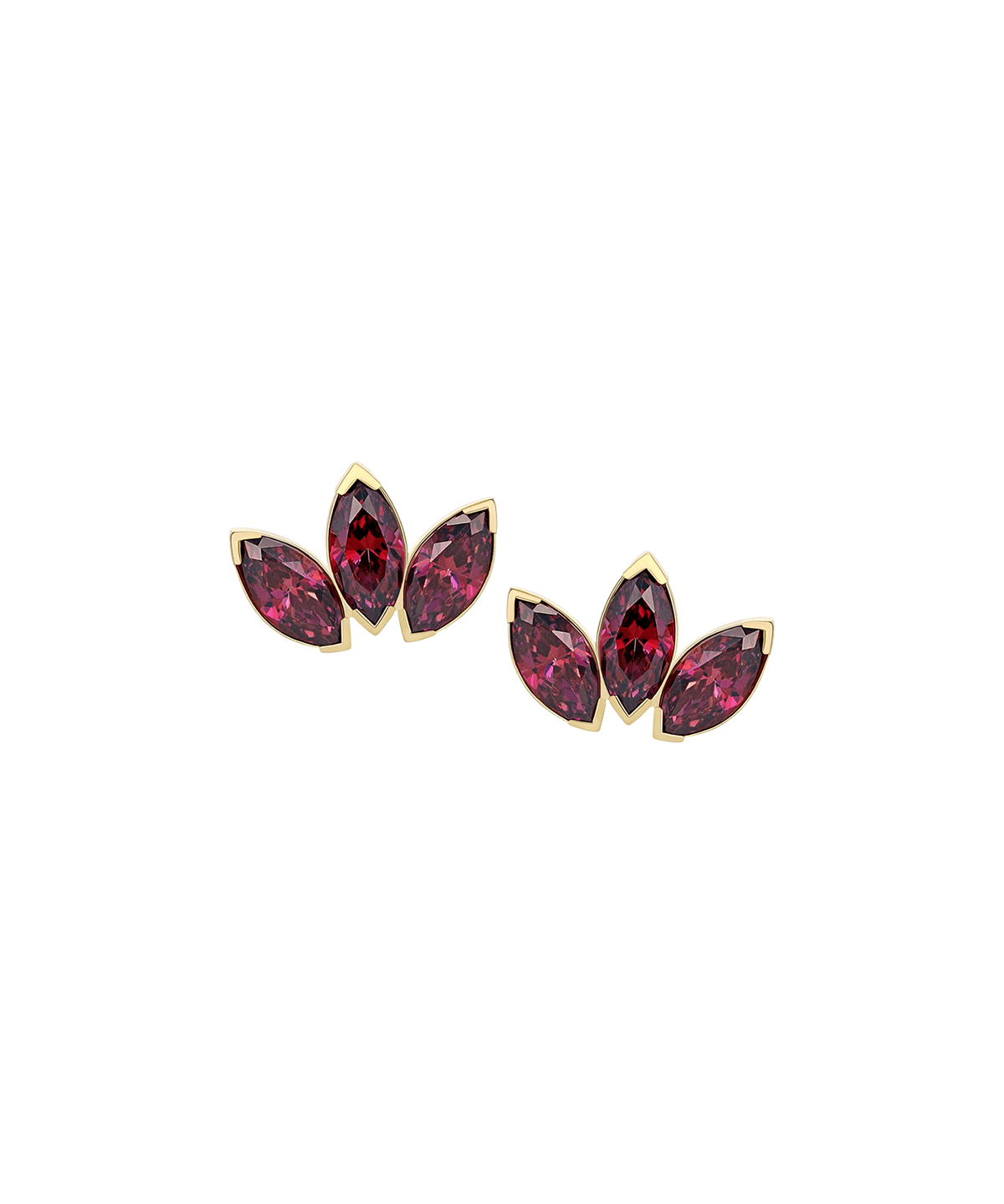 Marquise Fan With 3 Stones - Mini