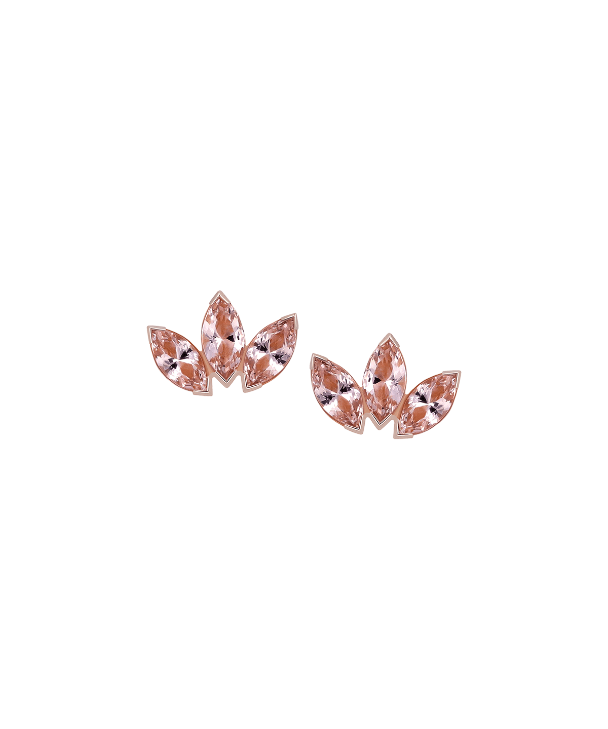 Marquise Fan With 3 Stones - Mini