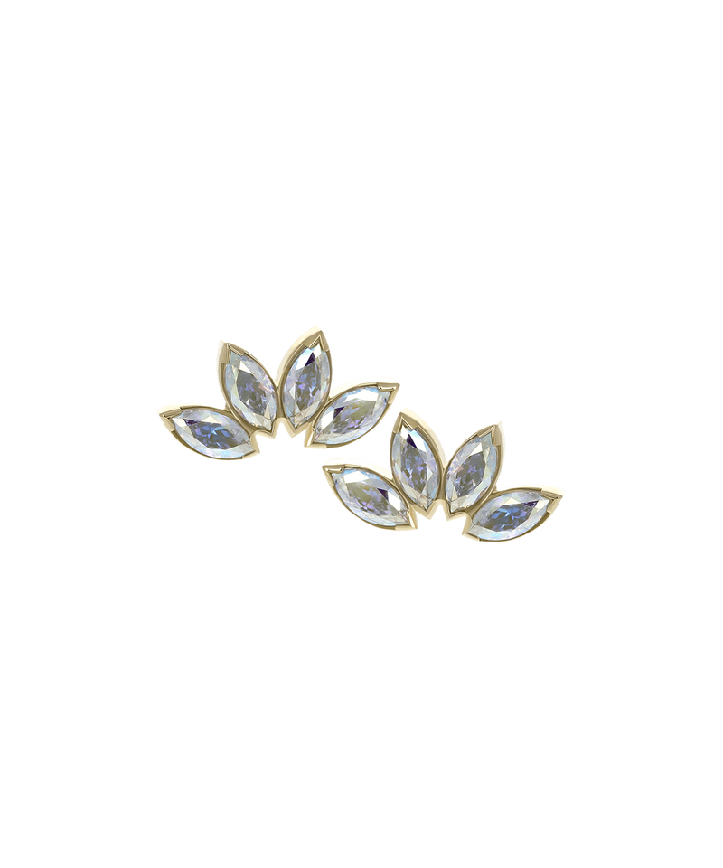 Marquise Fan With 4 Stones - Mini