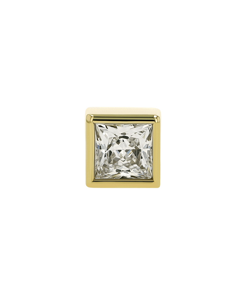 Princess Cut Bezel Set Gem End