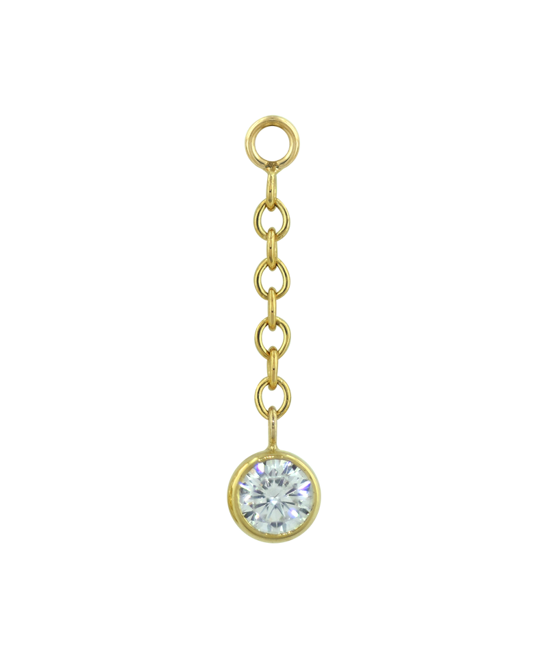 Bezel Faceted Drop Charm