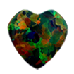 5mmx5mm - Cabochon Heart Cut Synthetic Opal Black Opal