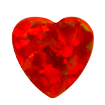5mmx5mm - Cabochon Heart Cut Synthetic Opal Bold Red Opal