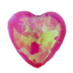 5mmx5mm - Cabochon Heart Cut Synthetic Opal Dark Pink Opal