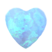 5mmx5mm - Cabochon Heart Cut Synthetic Opal Light Blue Opal