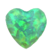 5mmx5mm - Cabochon Heart Cut Synthetic Opal Lime Green Opal