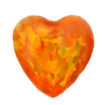 5mmx5mm - Cabochon Heart Cut Synthetic Opal Orange Opal