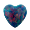 5mmx5mm - Cabochon Heart Cut Synthetic Opal Teal Opal