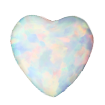 5mmx5mm - Cabochon Heart Cut Synthetic Opal White Opal