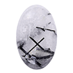 6mmx8mm - Cabochon Oval Cut Genuine Black Tourmalinated Quartz