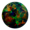 2mm - Cabochon Round Synthetic Opal Black Opal