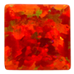 4mm - Cabochon Square Synthetic Opal Bold Red Opal
