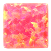 6mm - Cabochon Square Synthetic Opal Bubblegum Pink Opal