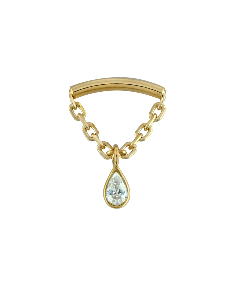 Helix Drape with Bezel Pear Charm