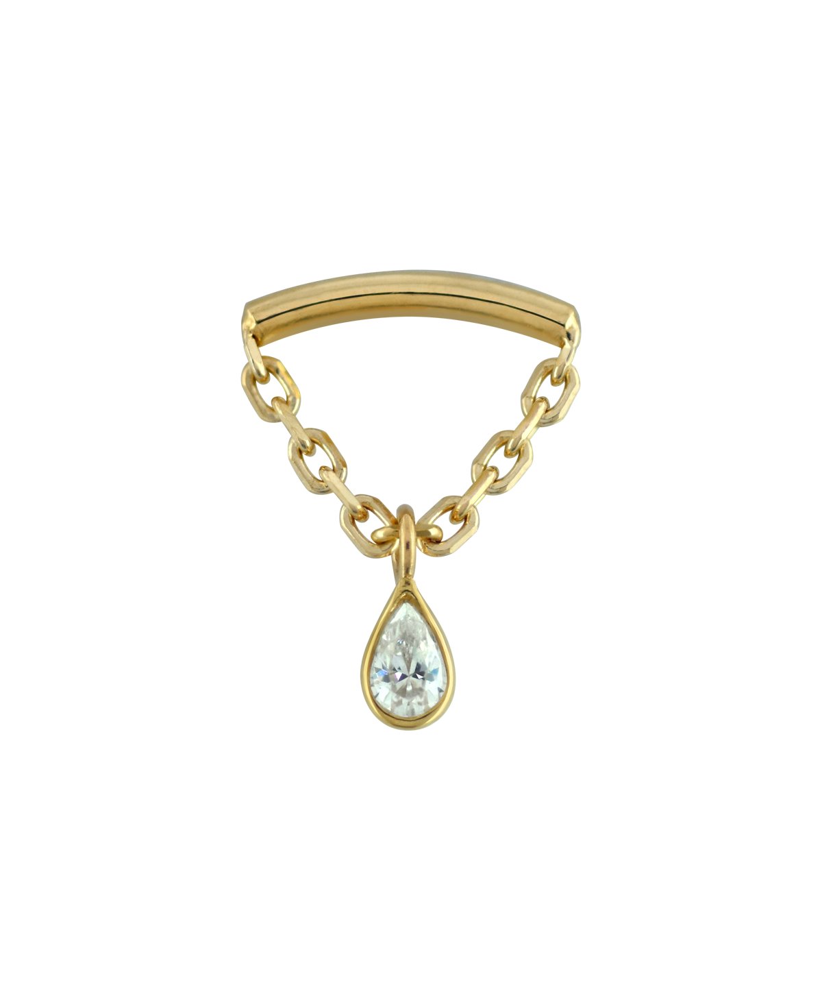 Helix Drape with Bezel Pear Charm