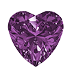 5mmx5mm - Faceted Heart Cut Zirconia Amethyst