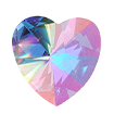 5mmx5mm - Faceted Heart Cut Zirconia Aurora Borealis