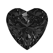 5mmx5mm - Faceted Heart Cut Zirconia Black