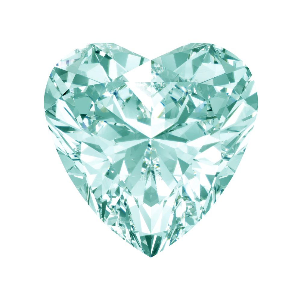 5mmx5mm - Faceted Heart Cut Zirconia Pistachio
