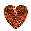 5mmx5mm - Faceted Heart Cut Zirconia Tangerine