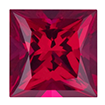 2mm - Faceted Princess Cut Genuine Ruby