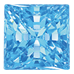 6mm - Faceted Princess Cut Passion Topaz Aqua Blue