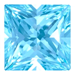 3mm - Faceted Princess Cut Passion Topaz Ice Blue