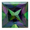 3mm - Faceted Princess Cut Passion Topaz Mystic Green