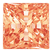 3mm - Faceted Princess Cut Zirconia Amber Yellow