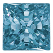 4mm - Faceted Princess Cut Zirconia Aquamarine