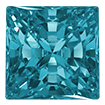 2mm - Faceted Princess Cut Zirconia Blue Zircon