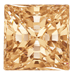 3mm - Faceted Princess Cut Zirconia Champagne