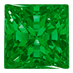 3mm - Faceted Princess Cut Zirconia Emerald