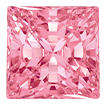 2mm - Faceted Princess Cut Zirconia Pink Tourmaline