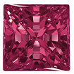 2mm - Faceted Princess Cut Zirconia Red