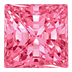 6mm - Faceted Princes Cut Zirconia Salmon Pink