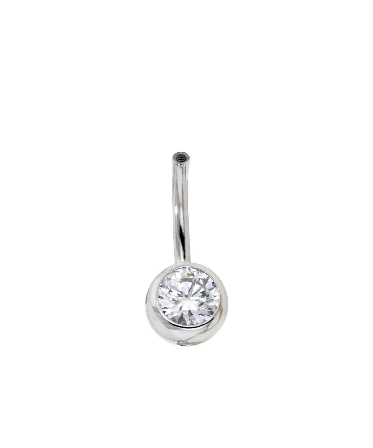 18K Yellow Gold Gemmed Ball Navel Curve Base