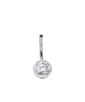 18K Rose Gold Gemmed Ball Navel Curve Base