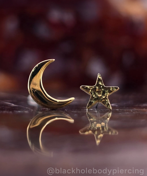 Moon end with hammered star