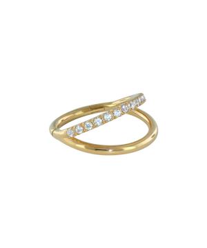 Gemmed Double Hoop Clicker