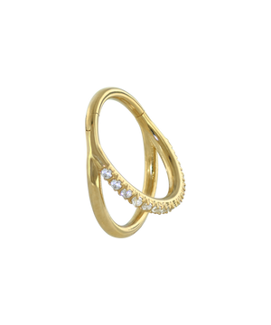 Gemmed Double Hoop Clicker
